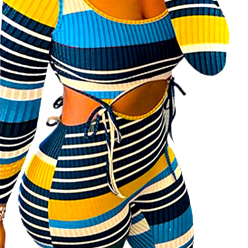 Round neck cut-outTied Knot Two Piece Set